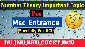 Number Theory for Msc Entrance(Du BHU CUCET)| Important Topic & Question Practice||Specially for HCU