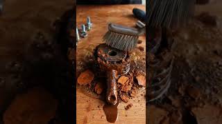 Rust removal on metal object #rust #satisfying #metal #cleaning