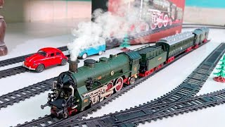 Amazing Model Steam Train Set with Real Smoke Feature! Satisfying Model Steam Train Driving on Track