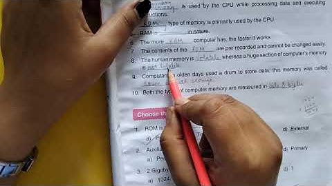 Types of Memory | Computer |  Class- 4 | Activity | Fill in the blanks & Choose the correct answer