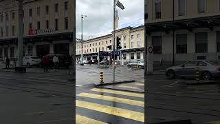 Outside the Train Station Geneva Switzerland