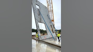 Lifting a Concrete Tilt-Up Panel #construction #concrete #crane
