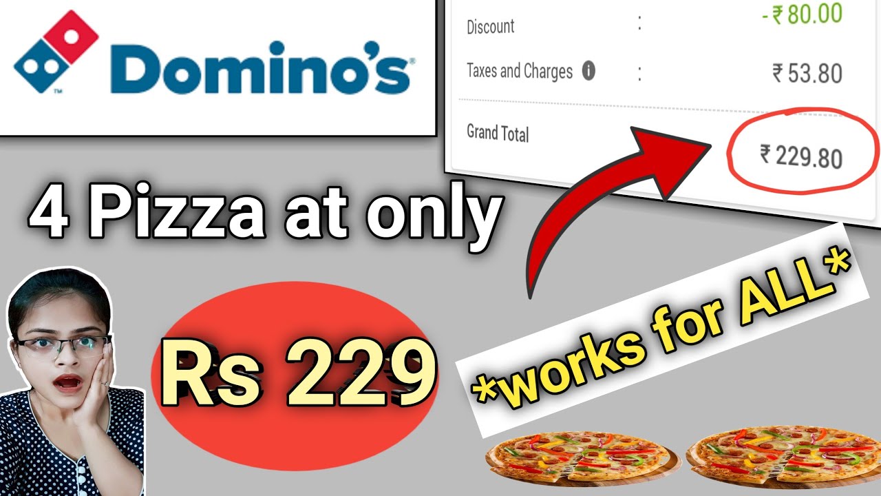 Get 4 Domino's Pizza at Rs 229 ll Domino's Coupon Code l Domino's Pizza