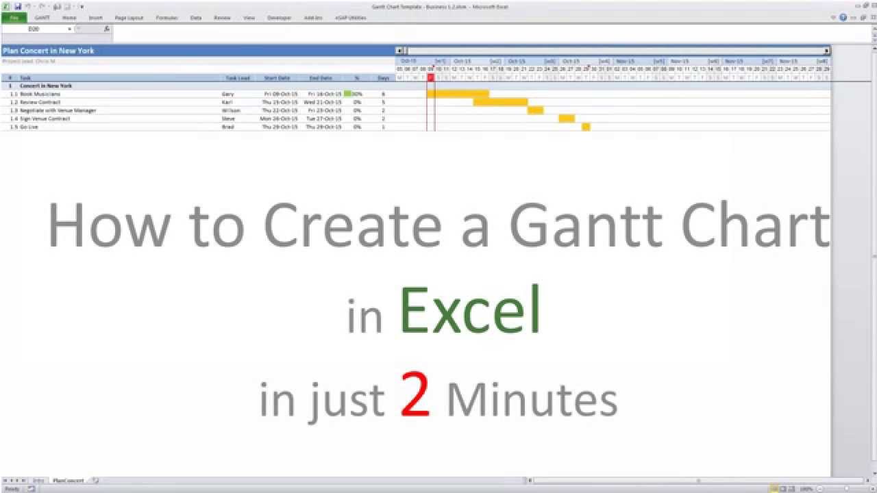 How Do I Create A Gantt Chart In Excel 2016