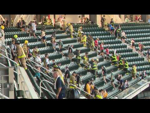 Firefighters join memorial stair climb at Truist Park