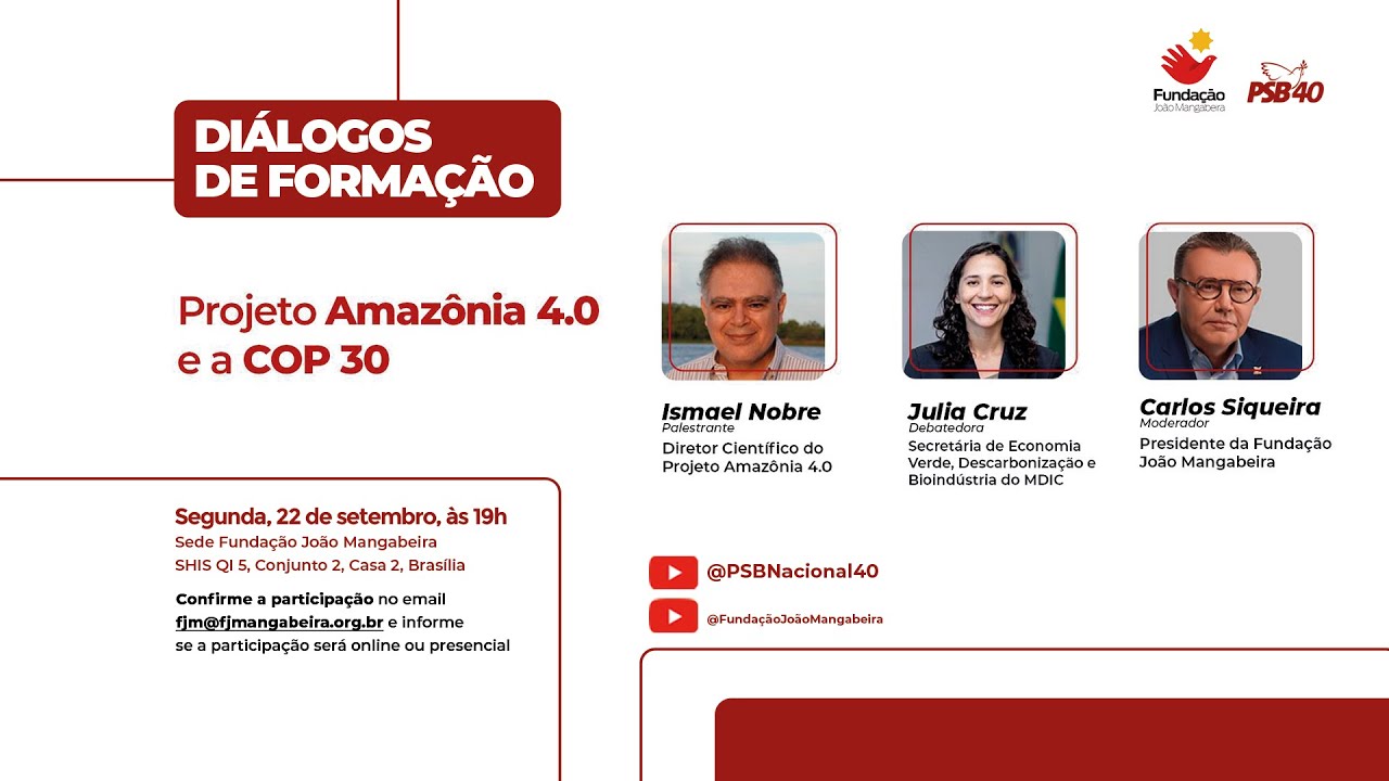 Diálogos de Formação - O Projeto Amazônia 4.0 e a COP 30 - YouTube