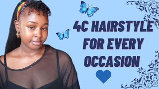 Easy 4c hairstyle on short hair for any and all occasions #sundaybrunch #4chair #hairstyle