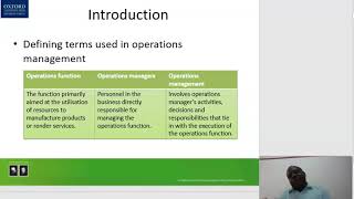Chapter 11 -  Operations Management - by Dr Tendai Chimucheka   BEC112F and BEC121