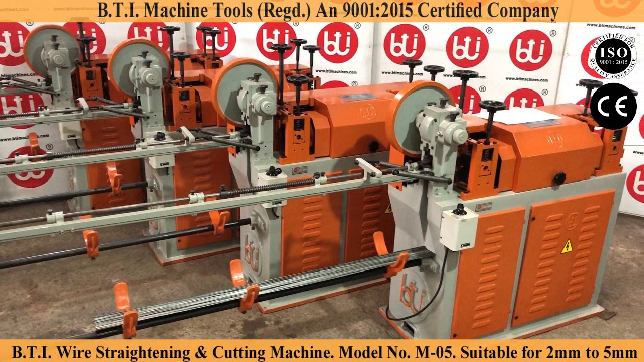 BTI Wire Straightening & Cutting Machine Model No: M-05. Suitable for 2 ...