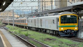 2025/8/27 (E233系AT入場) E233系0番代青462+664編成がE493系02編成に引かれて高崎駅に入線