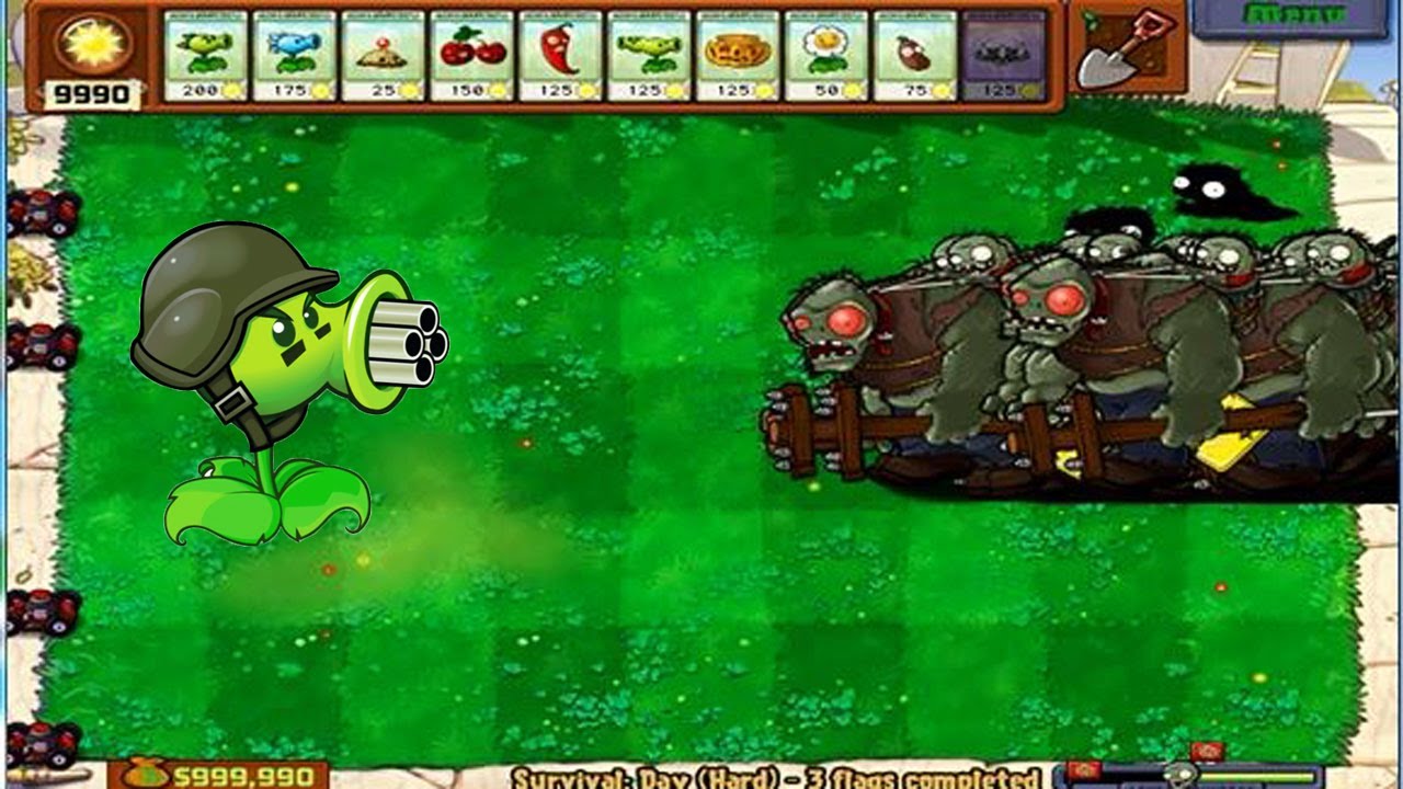 Plants vs Zombies Battlez - ALL PEA PVZ Vs Gargantuar Zombie - YouTube