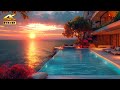 4k relaxing saxophone jazz  resort ambience with jazz background music ocean waves for uplifting
