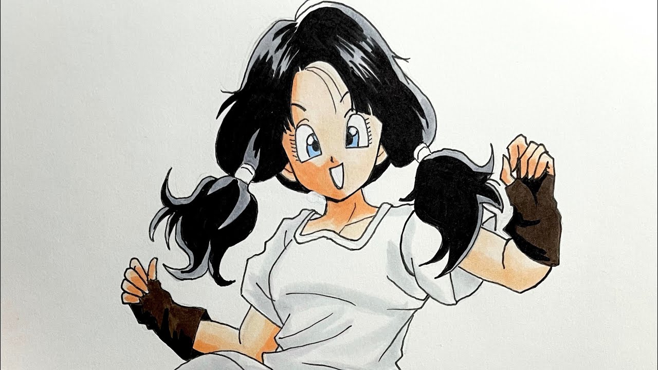 ドラゴンボール ビーデル 描いてみた DRAGON BALL Videl drawing - YouTube