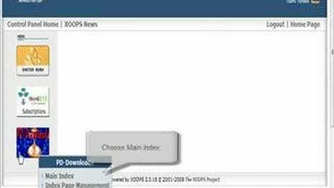 How to Setup Index page and Categories on Xoops