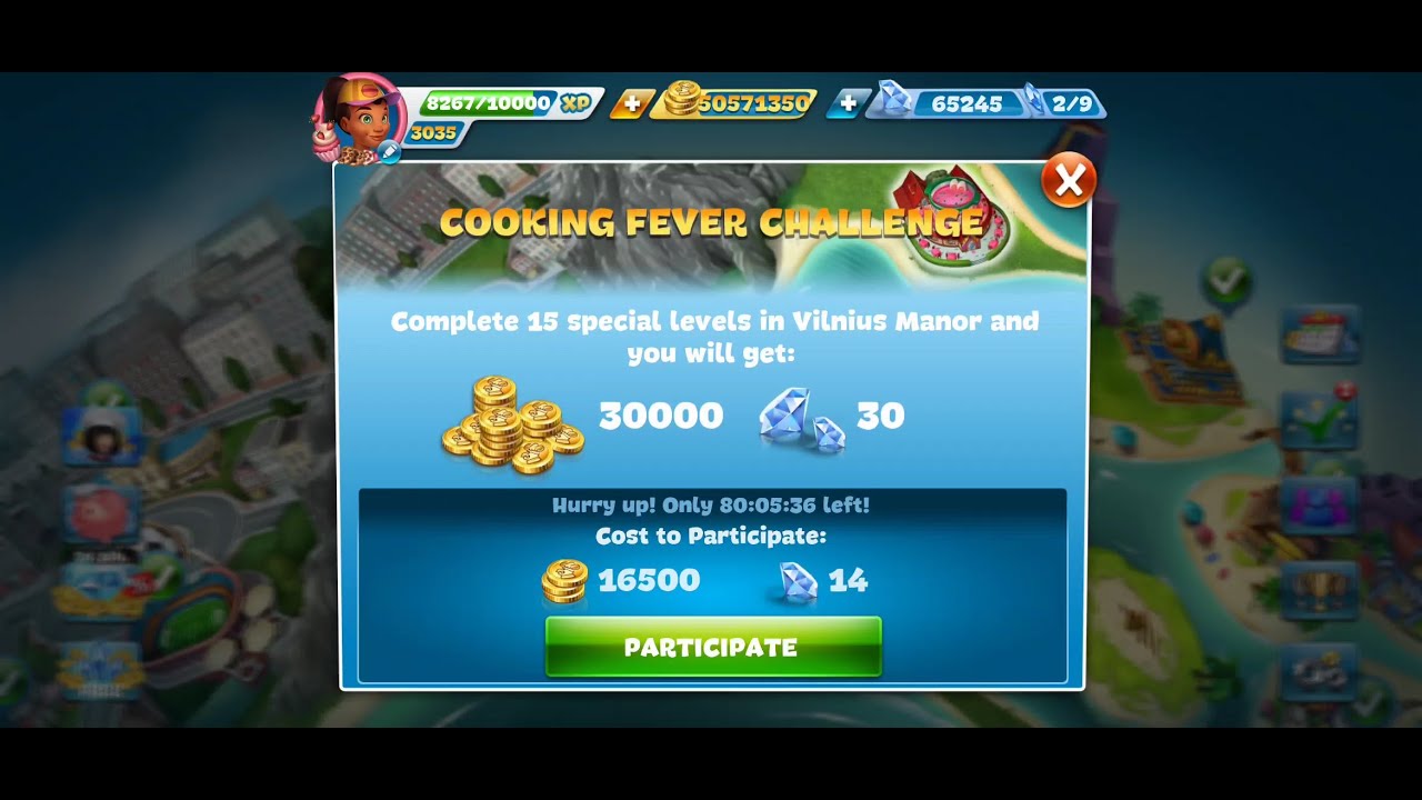 Cooking Fever Challenge - Vilnius Manor Level 1-15