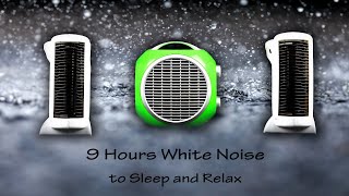 Three Fan Heaters Sound and Rain and Thunder | ASMR | 9 Hours White Noise to Sleep and Relax