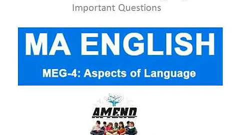 MEG 4 Aspects of Language Important question MA ENGLISH IGNOU TEE JUNE DECEMBER