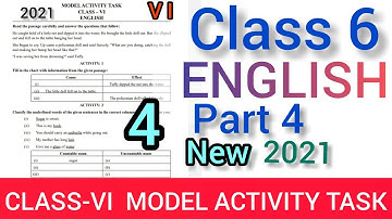 Model Activity Task Class 6 English Part 4 Answer/Class-6 Model Activity 4 English