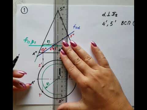 Пересечение конуса проецирующей плоскостью