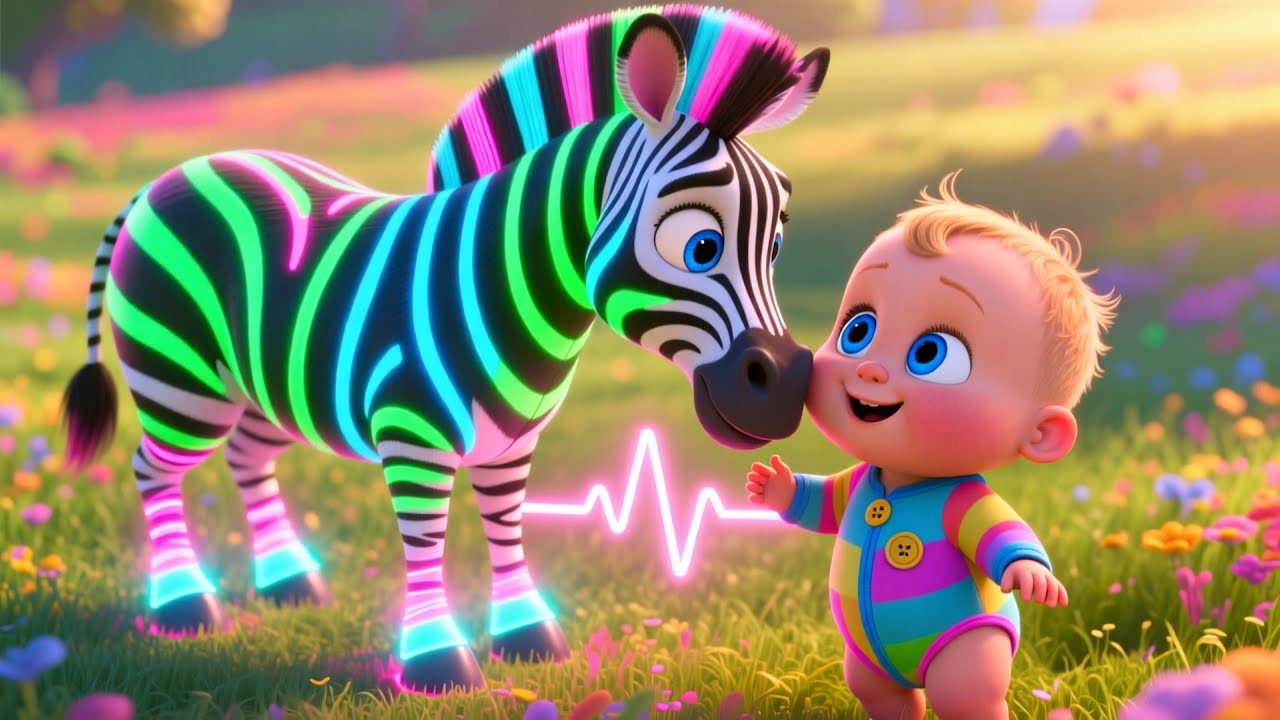 Neon Zebra Zoom Zoom 🦓💨 | Fun Kids Song | Learning and Play for Toddlers & Preschoolers