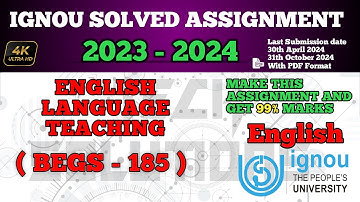 Begs 185 Solved Assignment 2023-24 In English Medium | BEGS 185 SOLVED ASSIGNMENT 2024 | #Begs185