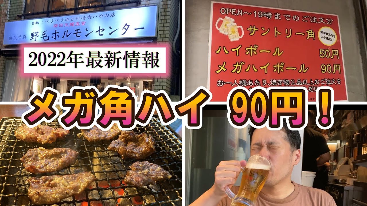 【野毛】角ハイ50円、メガ角は90円！採算度外視のハッピーアワーと新鮮ホルモンが有名な「ホルモンセンター はなれ」【2022年度版】