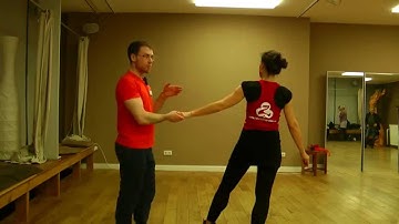 Zouk dance lessons. Intermediate. Opening for an audience and wave to the side.