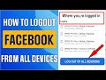 How To Logout Facebook From All Devices  ||Hindi/Urdu