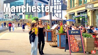 【4K】Manchester Walk, England 2022 | Stroll around City Centre | 4K Walking tour in England, UK