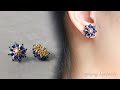 Moonlight beaded stud earrings. Simple and easy to make beaded jewelry