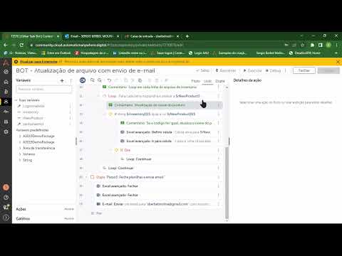 Automation Anywhere - BOT demo: Edição de planilha com envio de e-mail
