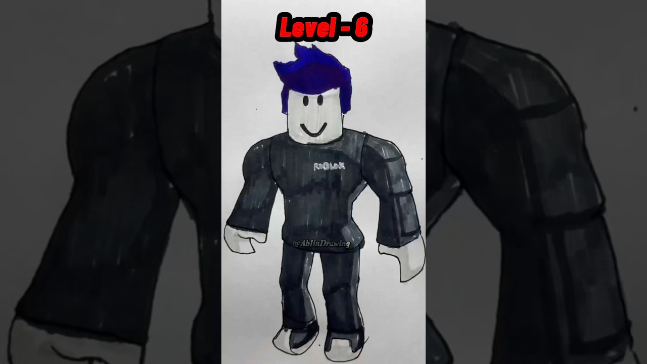 Drawing Roblox Guest in different level 1-7 