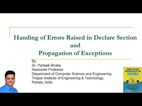 Handing of Errors Raised in Declare Section and Propagation of Exceptions