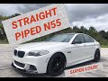 N55 STRAIGHT PIPE | REVS | FLY BY | CABIN SOUND | F10 535I STRAIGHT PIPED | STRAIGHT PIPES