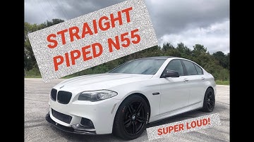 N55 STRAIGHT PIPE | REVS | FLY BY | CABIN SOUND | F10 535I STRAIGHT PIPED | STRAIGHT PIPES