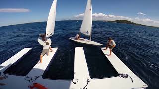 A Selection of FunAir Products Featuring the FunAir Jet Ski Dock - Yacht Slide and Climbing Wall
