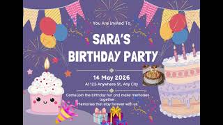 "I Made a Birthday Invitation in Canva (Beginner Tutorial)"