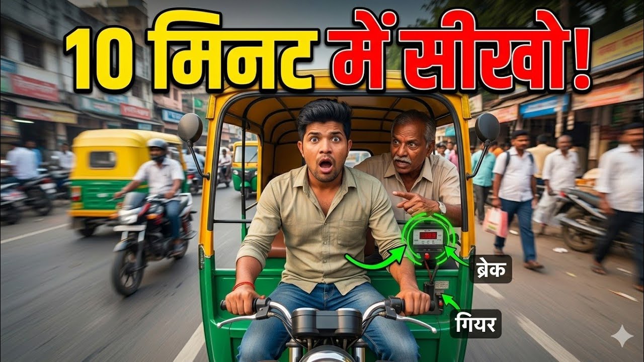 Auto Rickshaw Kaise Chalaye | ऑटो रिक्शा चलाना कैसे सीखें | how to ...