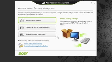 Windows 8 - Reinstall Drivers or Applications - Acer Recovery Management