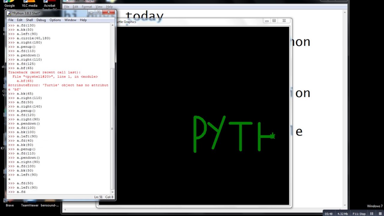 writing names with turtle using python - YouTube