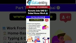Remote Jobs UAE 🌍  Dubai Home Work 💻 #remotejobs #dataentrydubai #freelanceuae #workfromhome #uaej