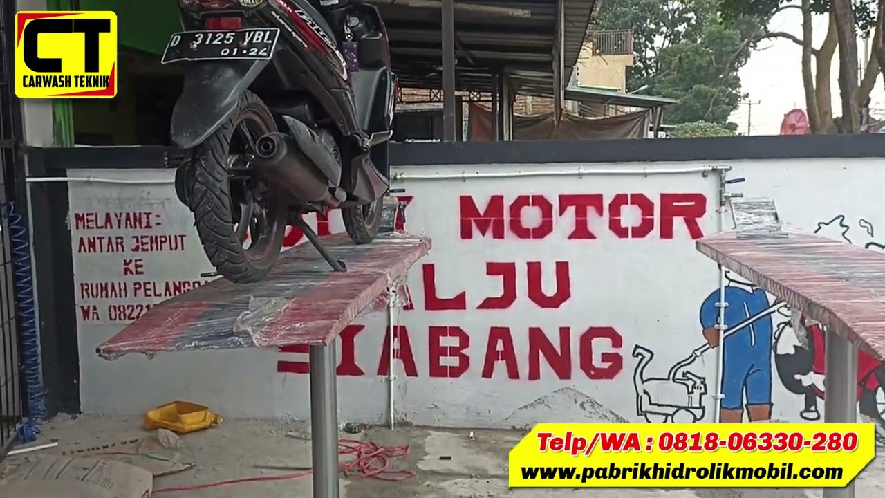 Pemasangan hidrolik cuci motor di bandung, jawa barat