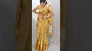 Tissue crush saree draping steps|#saree_draping #fashion