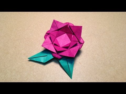 折り紙 おりがみ 簡単なバラ 葉っぱ の折り方 作り方 Youtube