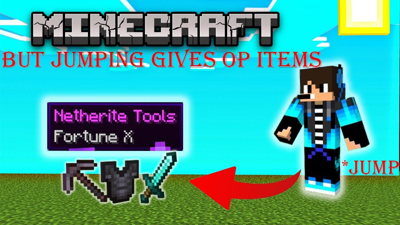 Minecraft But Jumping Gives Extremely OP Items - YouTube