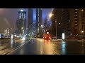 Moscow road trip timelapse: from Luzhniki to Moscow-city at night after heavy snow