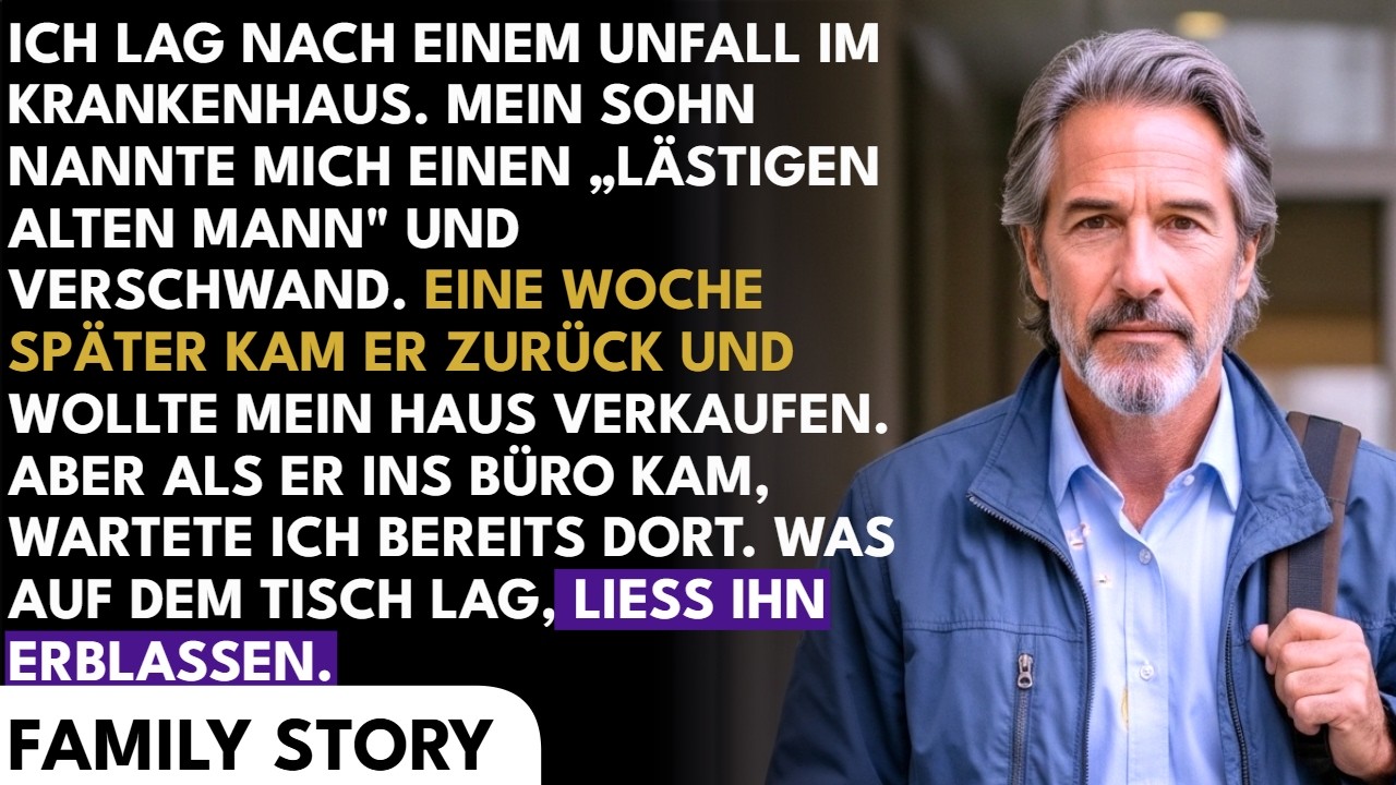 Ich lag im Krankenhaus, als ich meinen Sohn am Telefon sagen hörte: „Der Alte macht einem das Leben schwer.“ Vierzig Jahre habe ich für ihn geschuftet, ihm Studium, Wohnung und Kredite finanziert...
