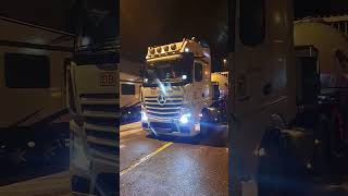 Nighttrain Schweiz Grenze  @DB Schenker Mercedes Actros  Spezialtransport