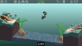 Double Monster Jump | 4-5 Ancient Ruins | Unbreaking Under-budget Solution | Poly Bridge