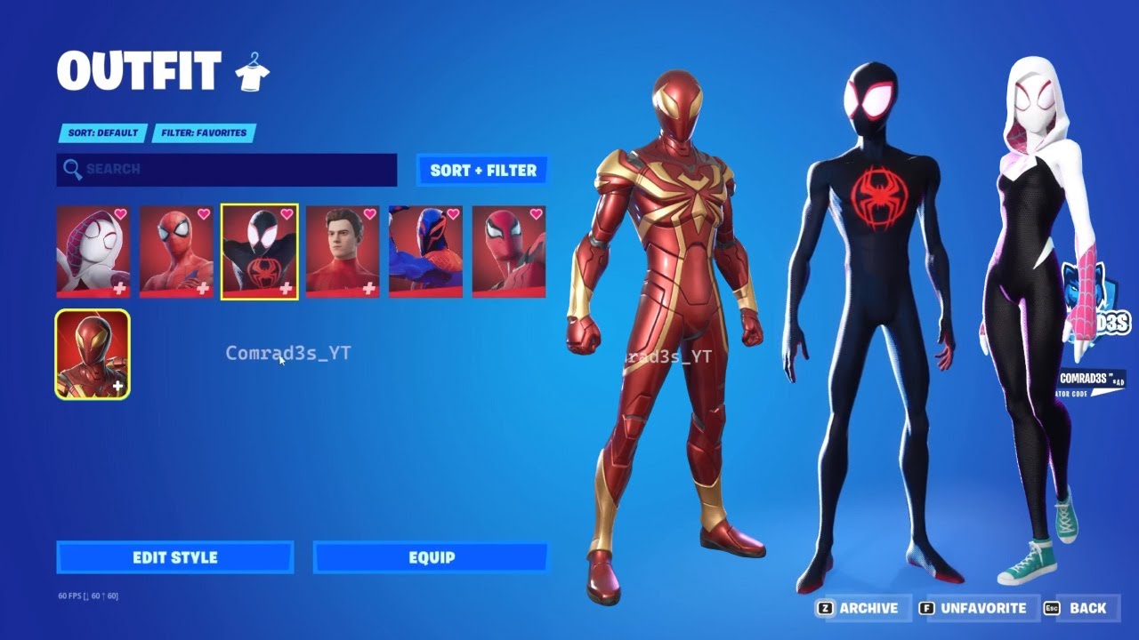 Fortnite All Spider-man Skins (2022 - 2024) + Other Spider-man Cosmetics